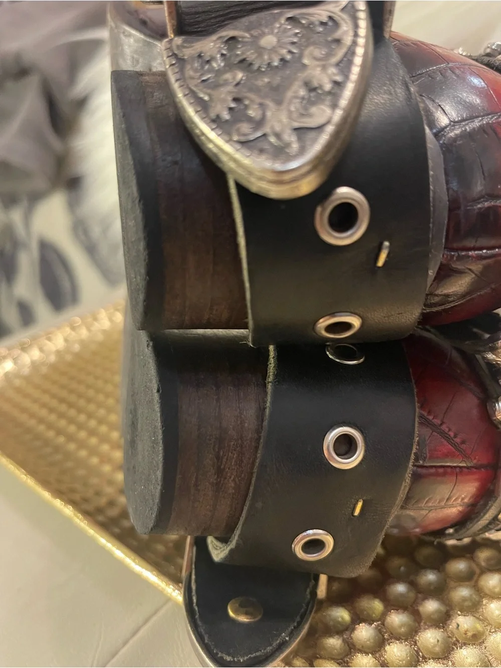 Freebird by Steven “Saloon” Leather Bootie in Red Croco MSRP $295